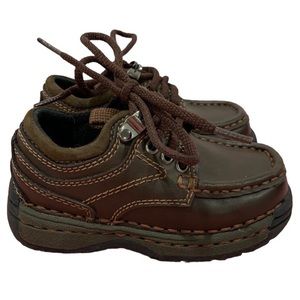 Smart Fit 2002 Brown Lace Up Dress Shoes Baby Boy Size 6 1/2 EUC